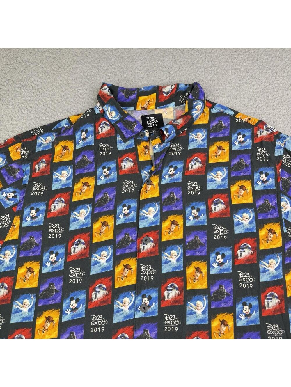 Disney D23 Expo 2019 Hawaiian Shirt XL Mickey Star Wars Pixar - Picture 11 of 11